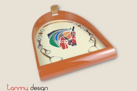 Orange horseshoe lacquer tray 25*30*H4,5cm